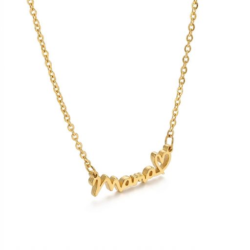 Mama Love Minimalist Gold Necklace