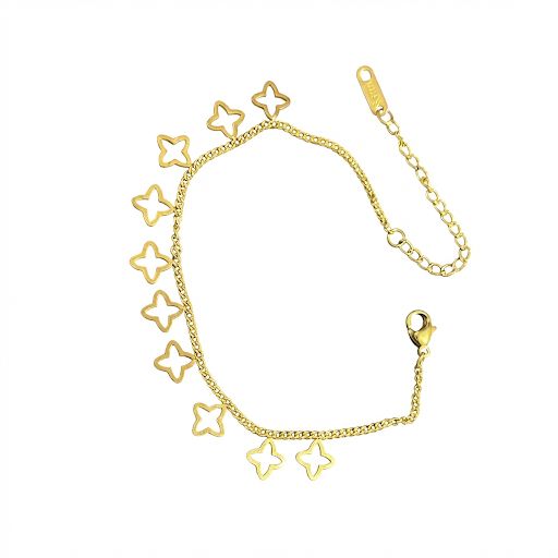 Cute Gold Clover Bracelet