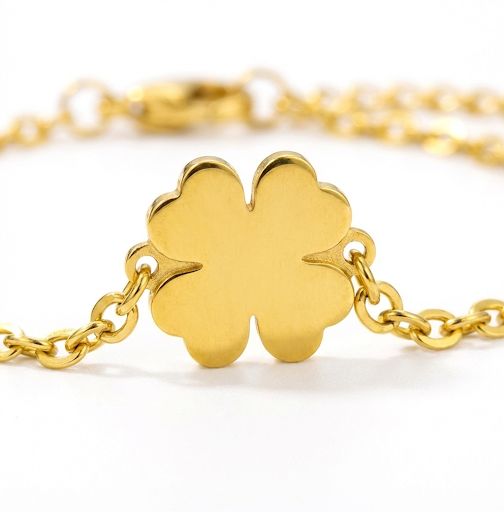 Double Clover Heart Chain Bracelet