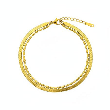 Selene Snake & Bead Chain Bracelet