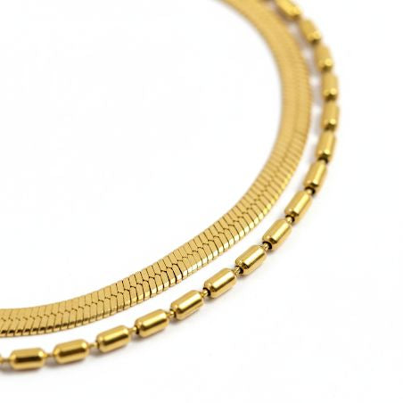 Selene Snake & Bead Chain Bracelet