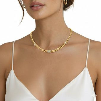 Oval Diamond Necklace