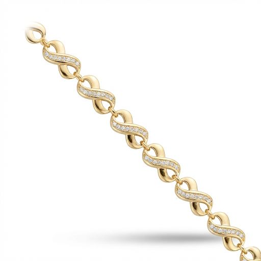 Infinity Link Bracelet with Sparkling Crystals