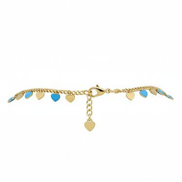 Turquoise and Gold Heart Dangle Necklace