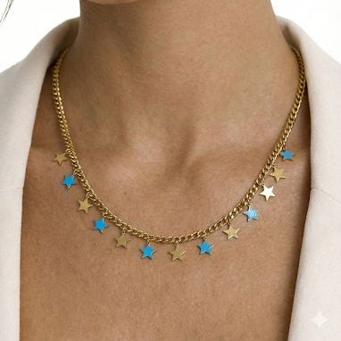 Star Charm Necklace with Turquoise Necklace