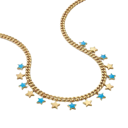 Star Charm Necklace with Turquoise Necklace