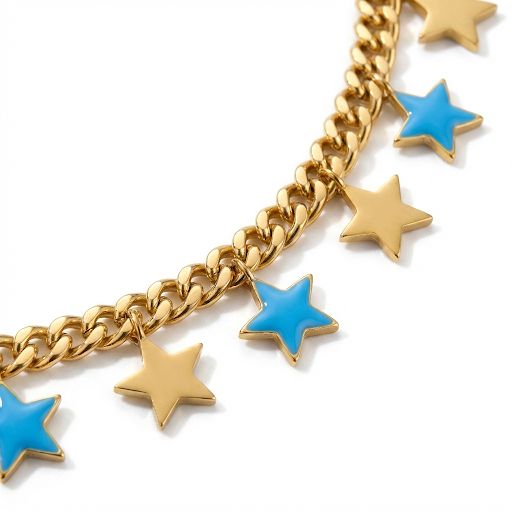Star Charm Necklace with Turquoise Necklace