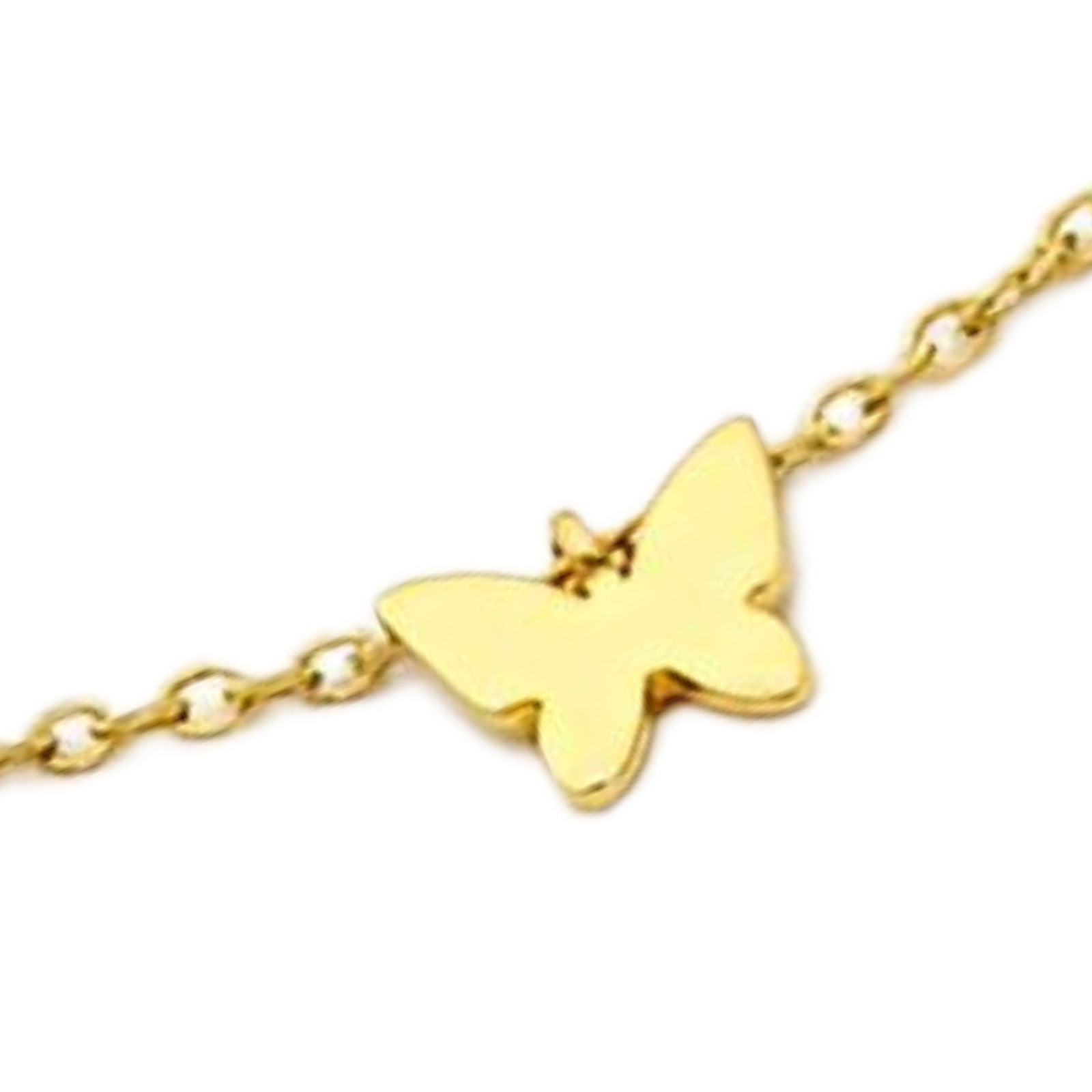 Dainty Gold Butterfly & Crystal Link Bracelet