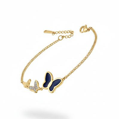 Triple Butterfly Enamel Bracelet