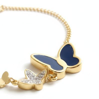 Triple Butterfly Enamel Bracelet