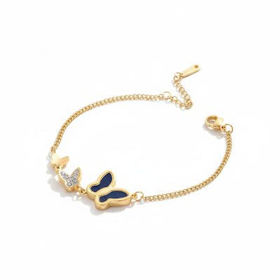 Triple Butterfly Enamel Bracelet