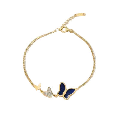Triple Butterfly Enamel Bracelet