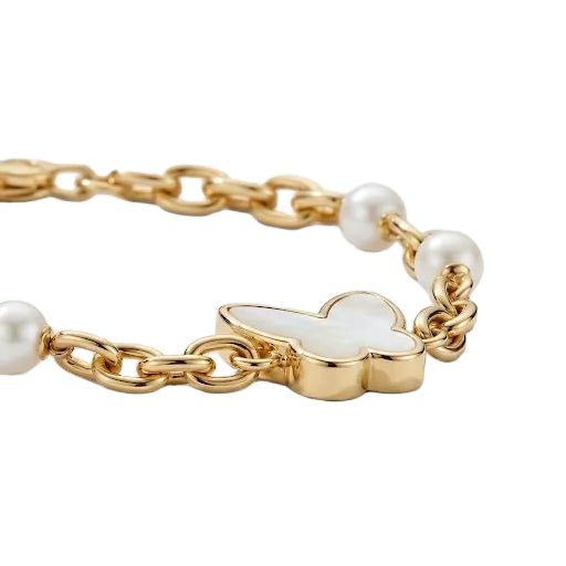 Playful Butterfly Pearl Bracelet
