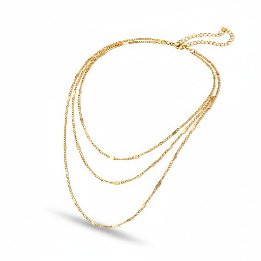 Triple Textured Layered Necklace