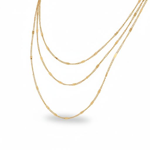 Triple Textured Layered Necklace