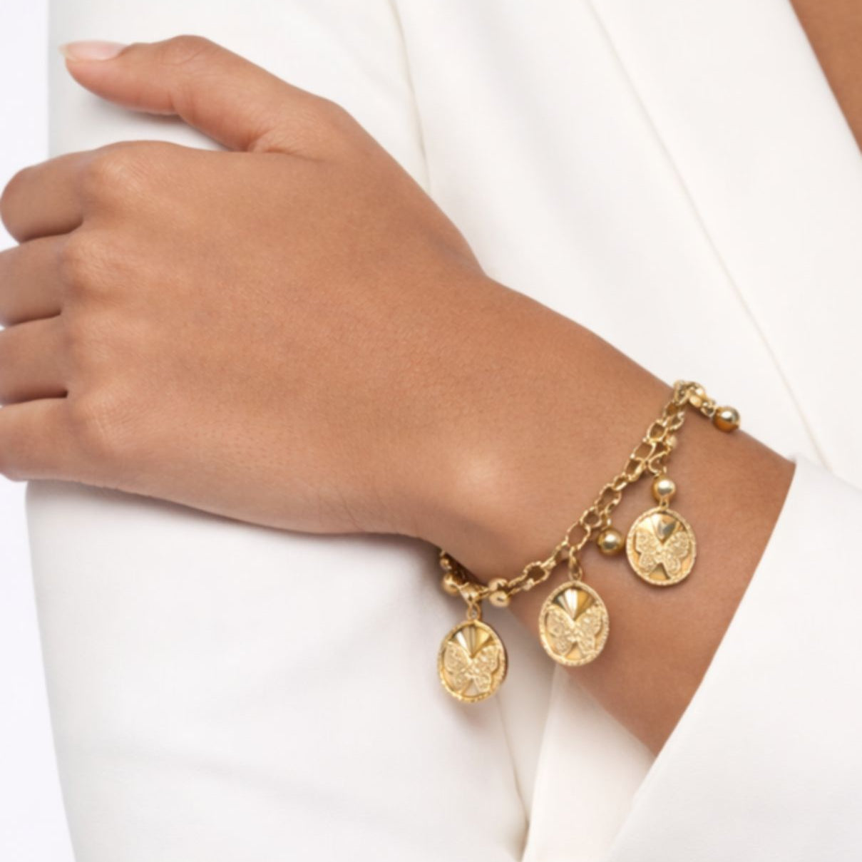 Three Teardrop Butterfly Bracelet