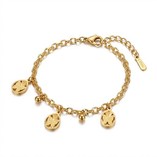 Three Teardrop Butterfly Bracelet