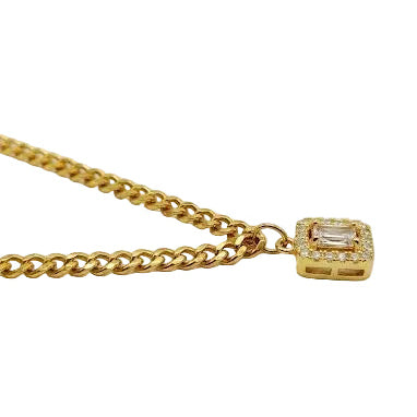 Baguette Halo Necklace