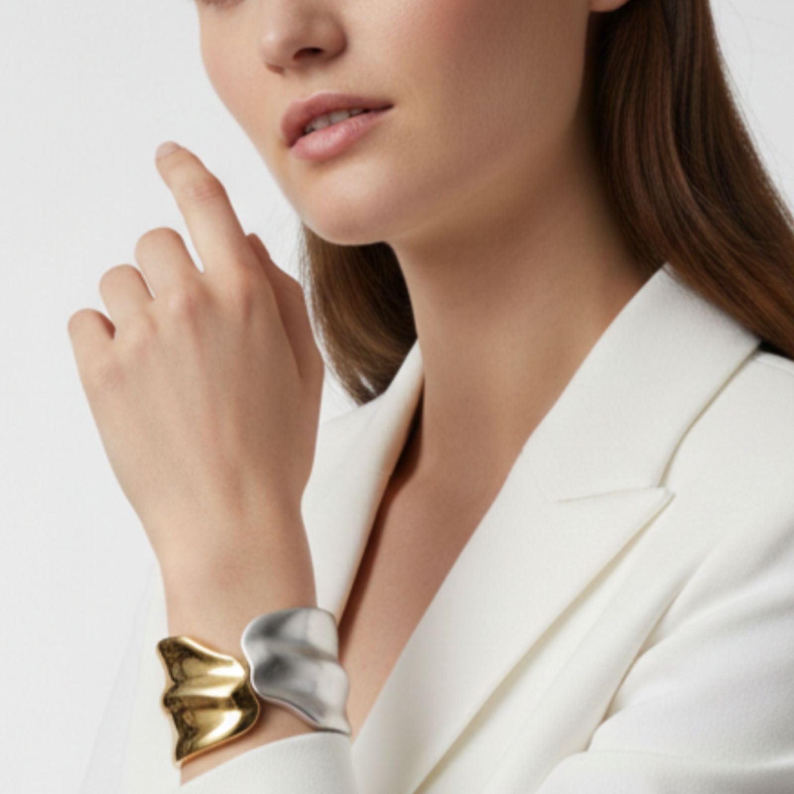 Gold and Silver Wave Bangle