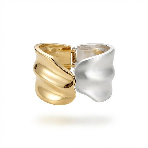 Gold and Silver Wave Bangle