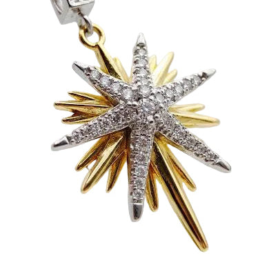 Starburst Gold x Silver Pendant Necklace