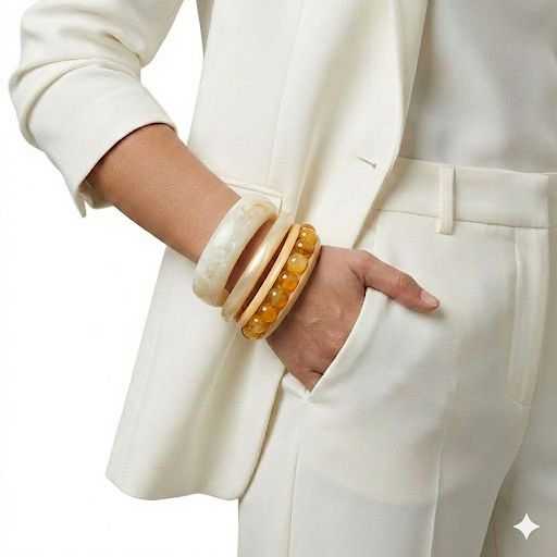 Beige Chunky Bangles Set