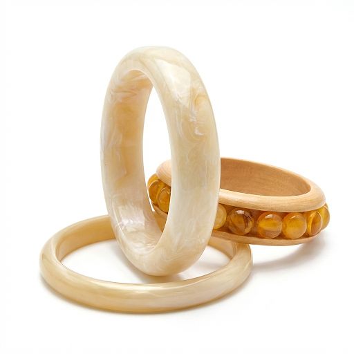 Beige Chunky Bangles Set