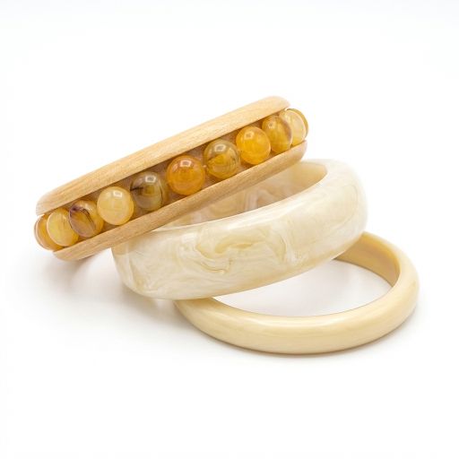 Beige Chunky Bangles Set