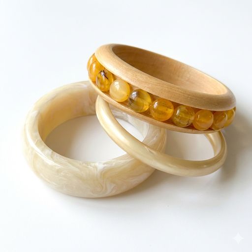 Beige Chunky Bangles Set