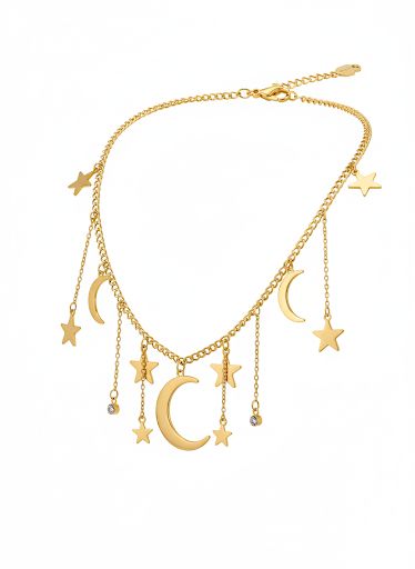 Golden Moon Star Necklace