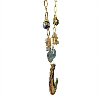 Bohemian Celestial Crescent Moon Necklace