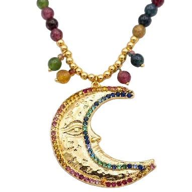 Large Cosmic Moon Necklace
