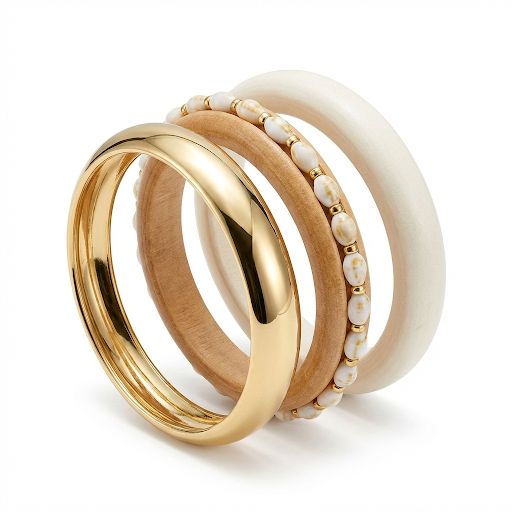 Beige Elegant Braided Bangles