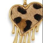 Dripping Heart Leopard Print Earrings