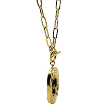 Leopard Print Oval Necklace With T-Lock