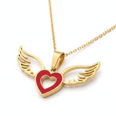 Red Heart With Angel Wings