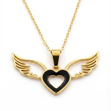 Black Heart With Angel Wings