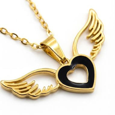 Black Heart With Angel Wings
