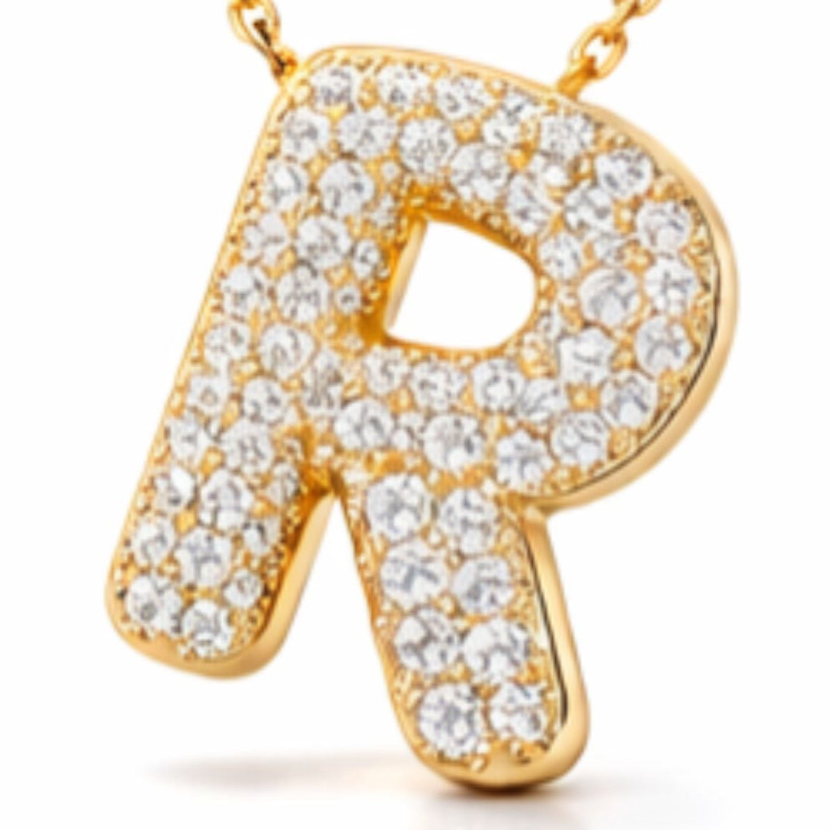 Bubble Iced Letter Necklace "R"
