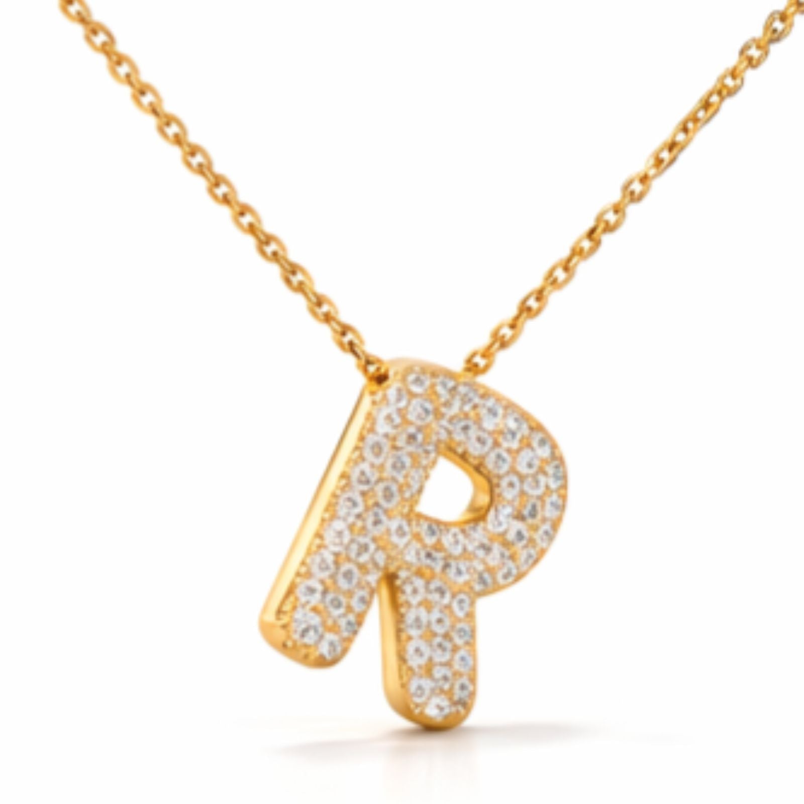 Bubble Iced Letter Necklace "R"