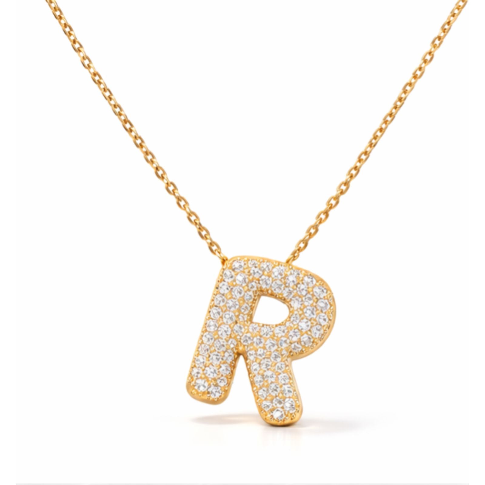 Bubble Iced Letter Necklace "R"