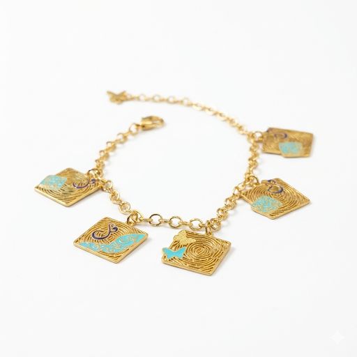 Square Charms Boho Bracelet