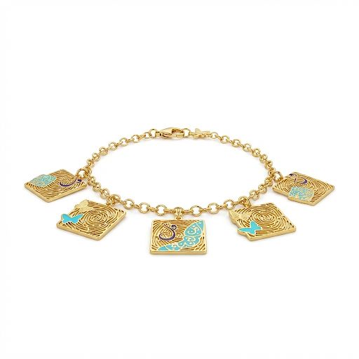 Square Charms Boho Bracelet