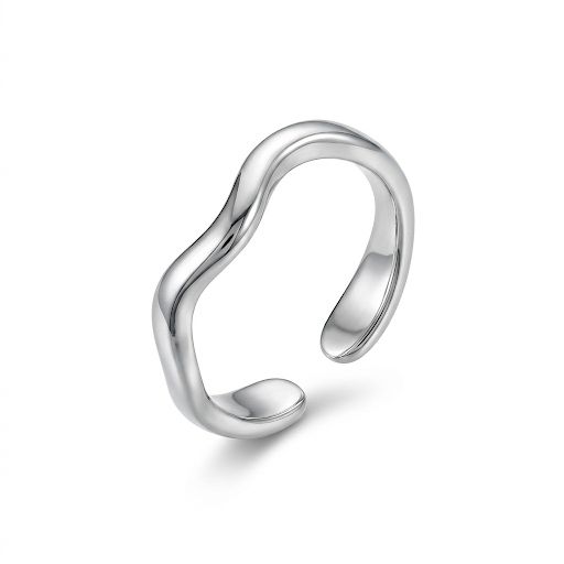 Silver Minimalist Wave Ring
