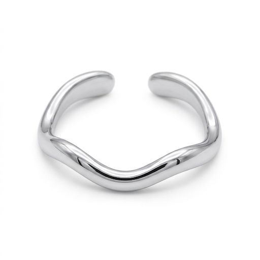 Silver Minimalist Wave Ring