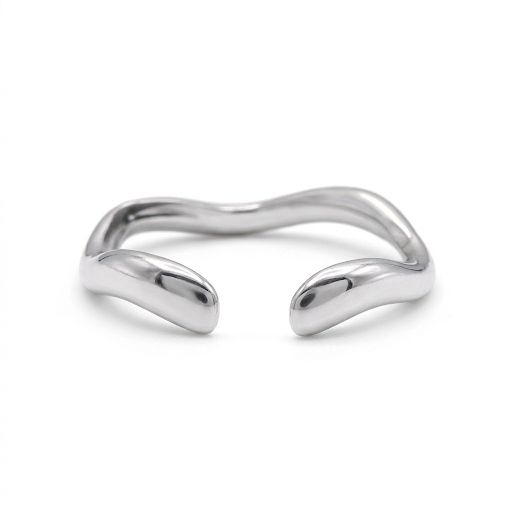 Silver Minimalist Wave Ring