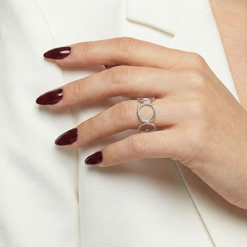 Silver Interlocking Circle Ring