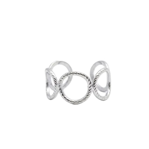 Silver Interlocking Circle Ring