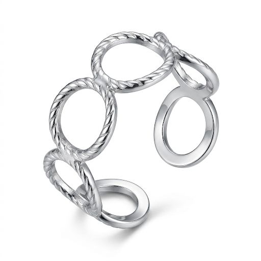 Silver Interlocking Circle Ring