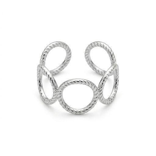 Silver Interlocking Circle Ring